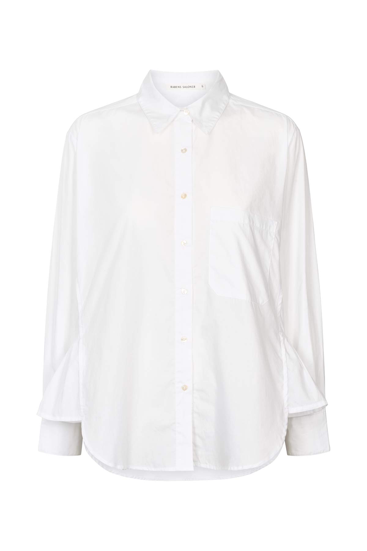 Djana - Poplin side gather shirt I White 7 - Rabens Saloner