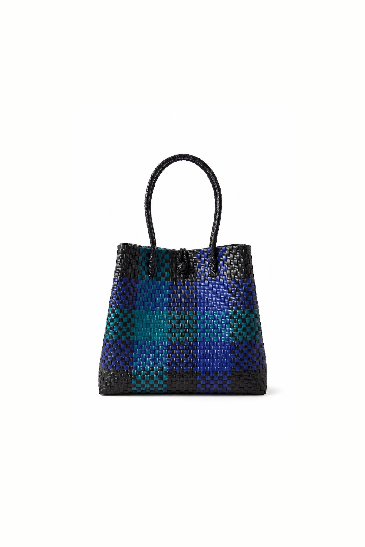 Woven Tote Bag - Rabens Saloner I Black/Blue Combo Black/Blue Combo 1 - Rabens Saloner