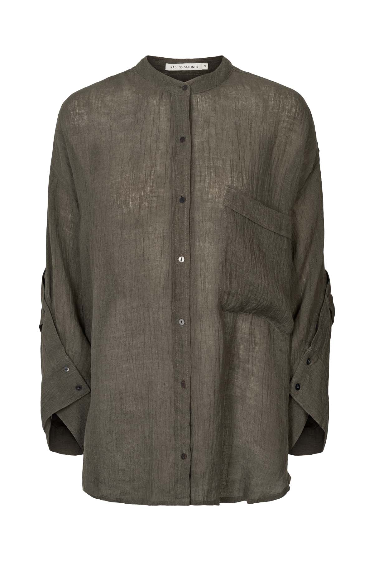 Bobbies - Crinkled oversize shirt I Faded black 12 - Rabens Saloner