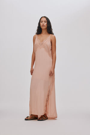 Lilou - Sheer lace panelled dress I Blush Blush XS 1 - Rabens Saloner
