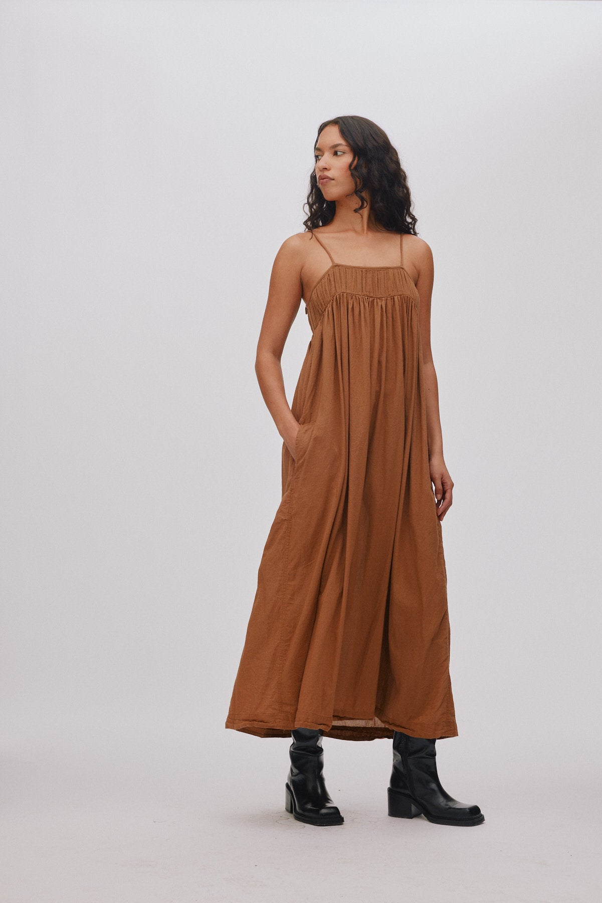 Dorrit - Cotton angel string dress I Chestnut 2 - Rabens Saloner