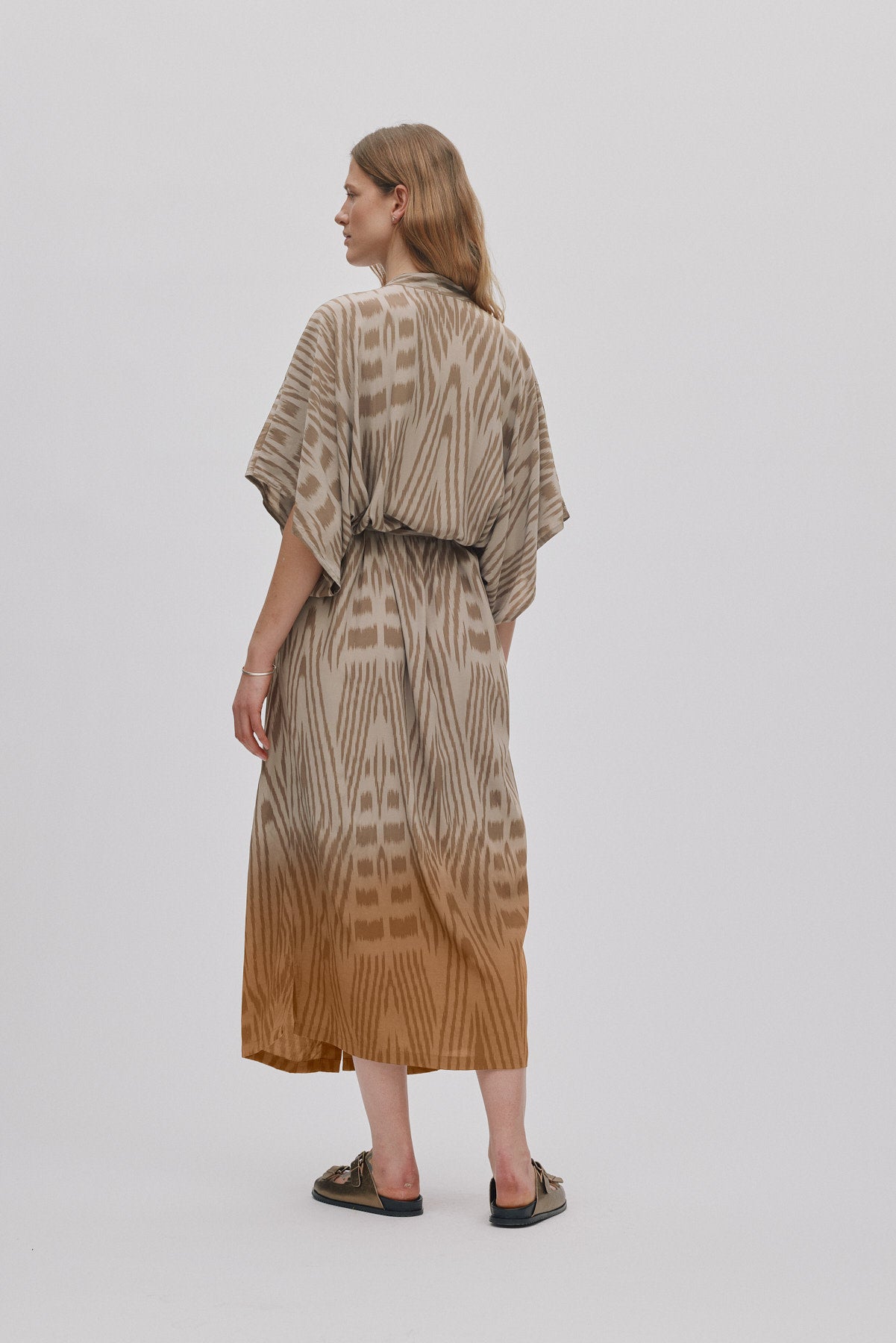 Alesandra - Ombre ikat kimono dress I Cognac combo 5 - Rabens Saloner