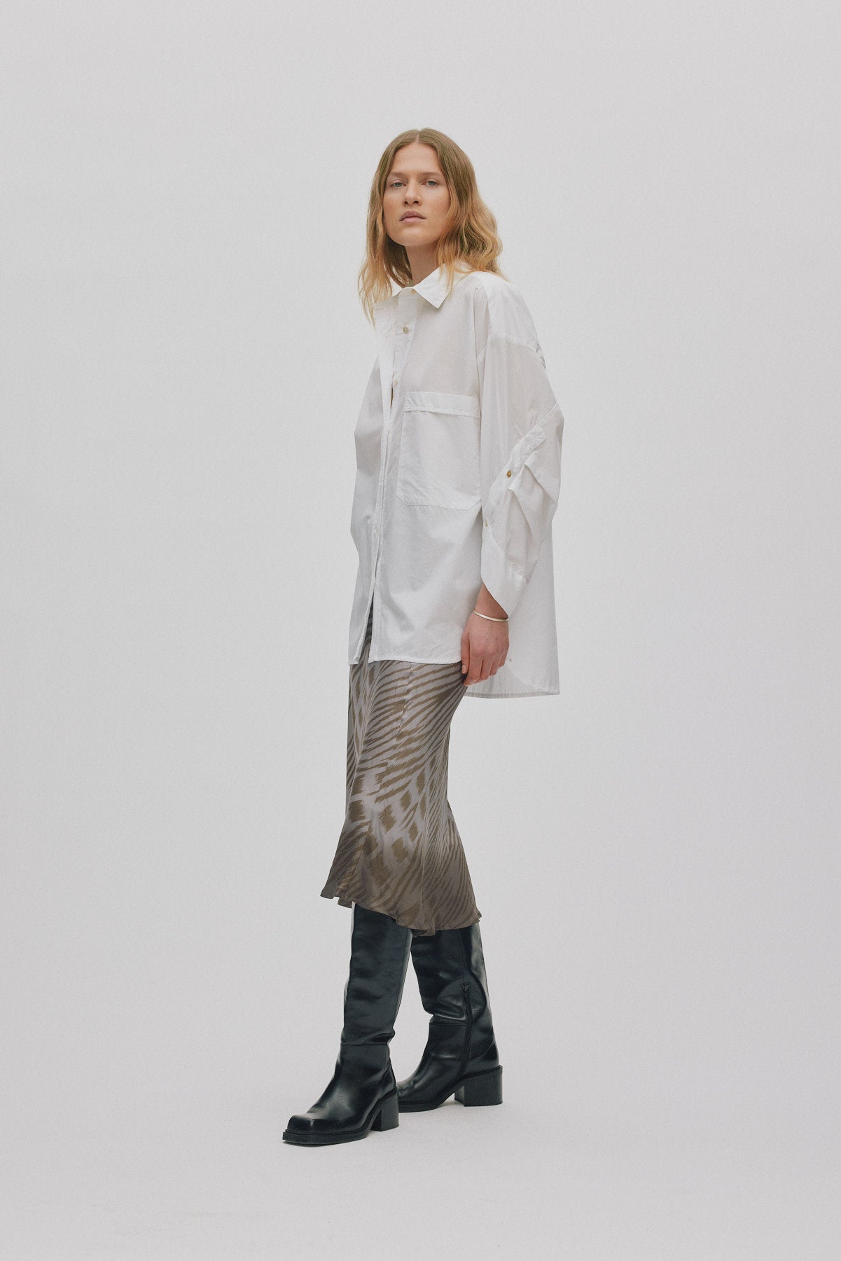Elmi - Ombre ikat crop bias skirt I Asphalt combo 5 - Rabens Saloner