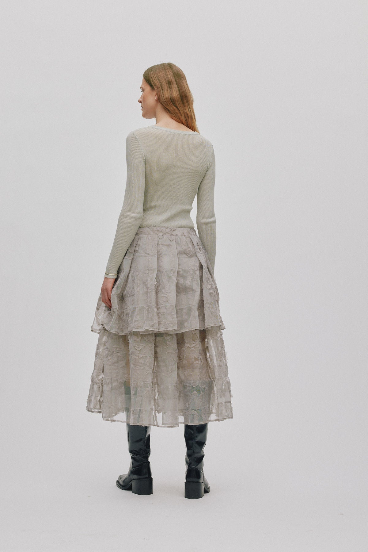 Sibora - Splash netting skirt I Silver grey 3 - Rabens Saloner
