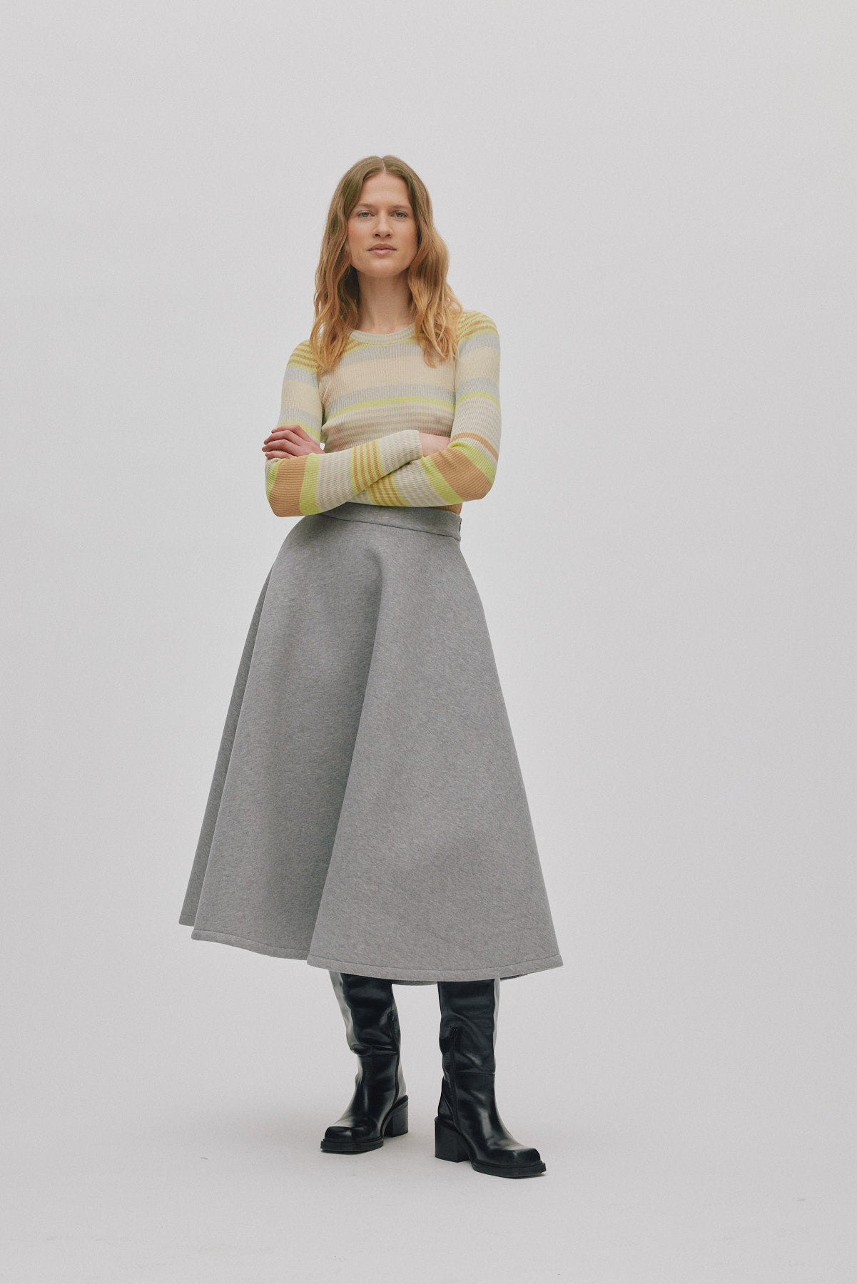 Bisharo - Varsity full skirt I Grey melange 2 - Rabens Saloner