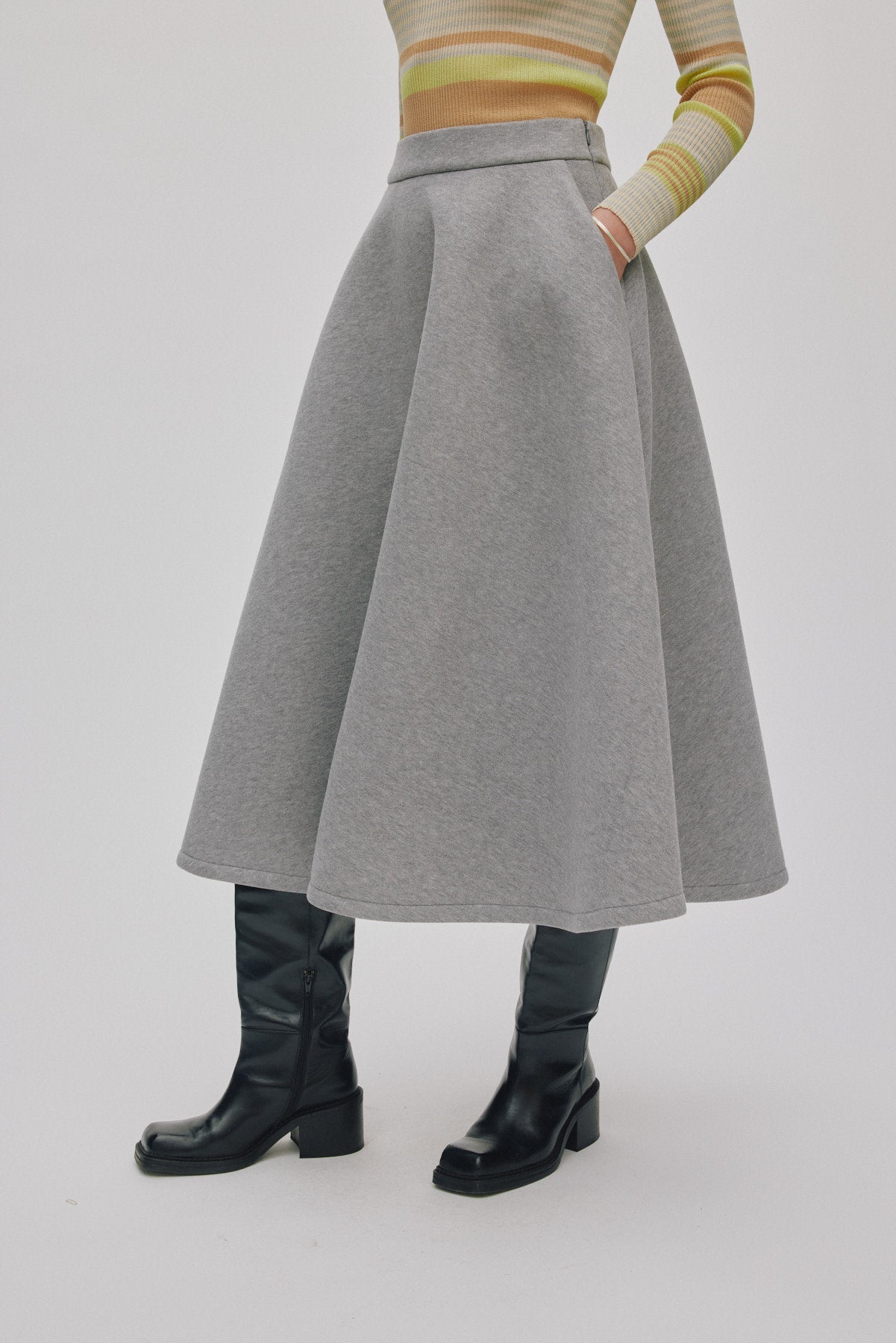 Bisharo - Varsity full skirt I Grey melange 3 - Rabens Saloner