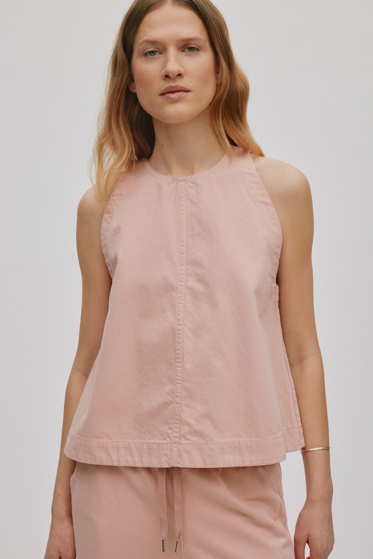 Kaley - Texture canvas halter top I Soft rose 4 - Rabens Saloner
