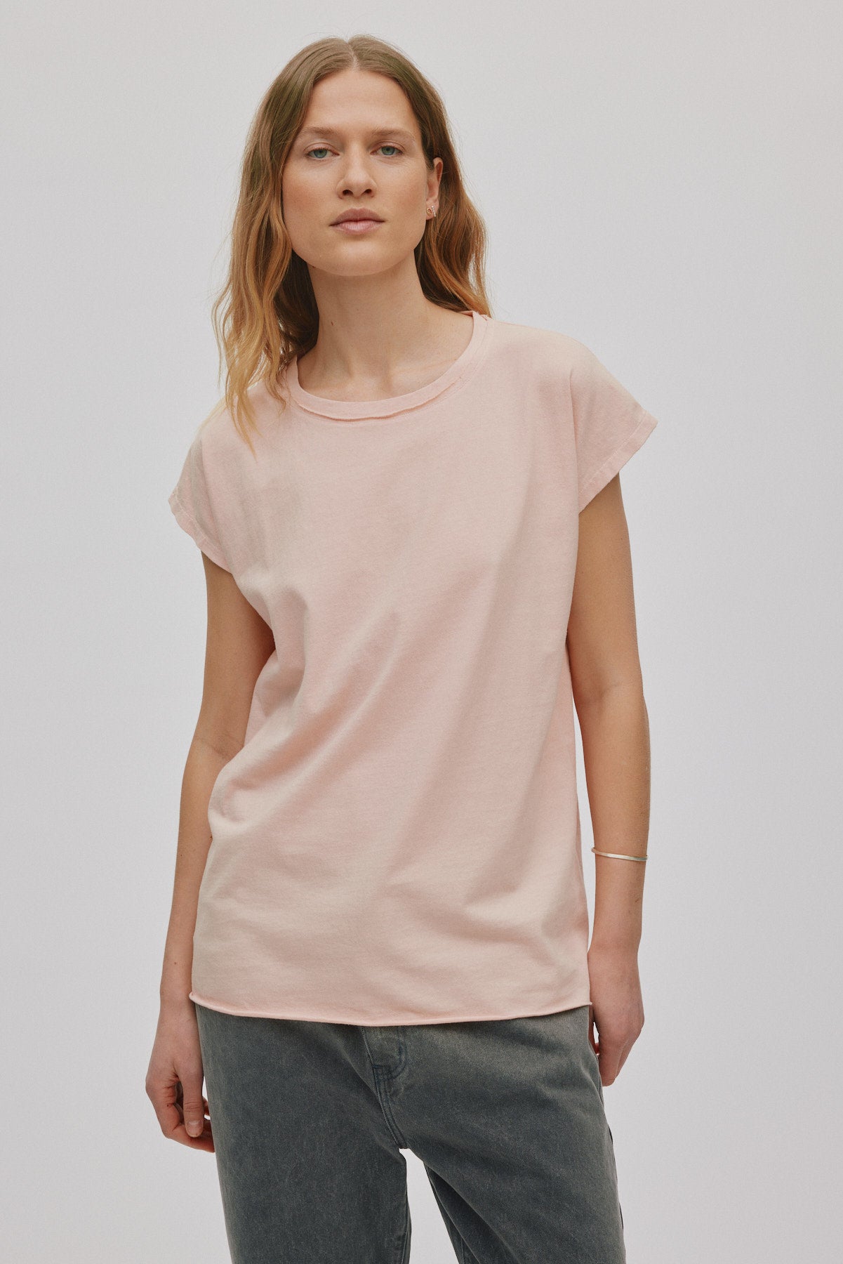 Anira - Vintage jersey boxy tee I Powder 1 - Rabens Saloner