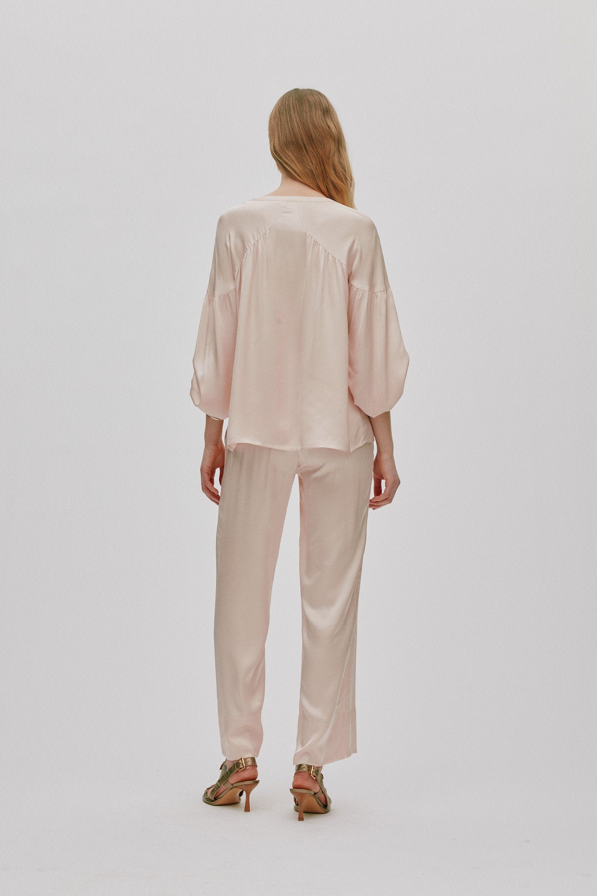 Lissy - Contrast lace shirt I Light rose 3 - Rabens Saloner