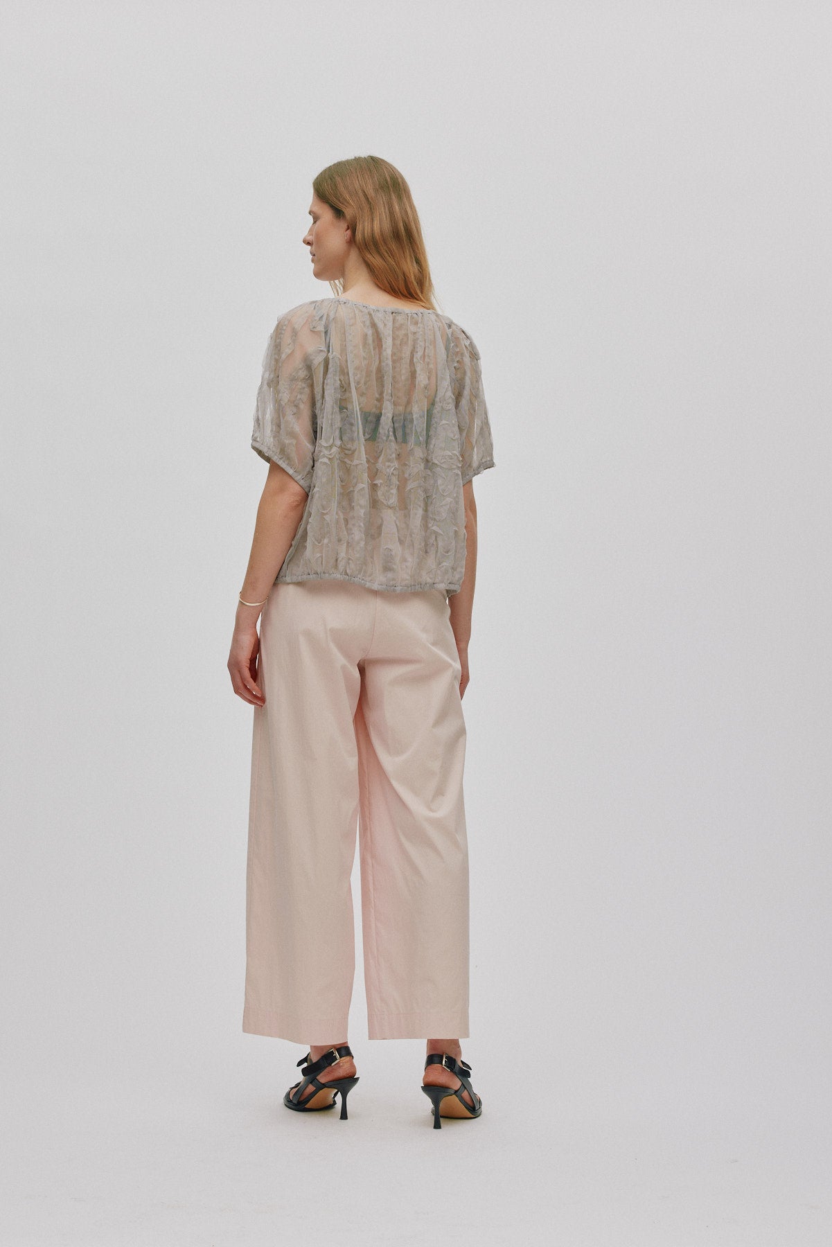 Delva - Splash netting elasticated top I Silver grey 3 - Rabens Saloner