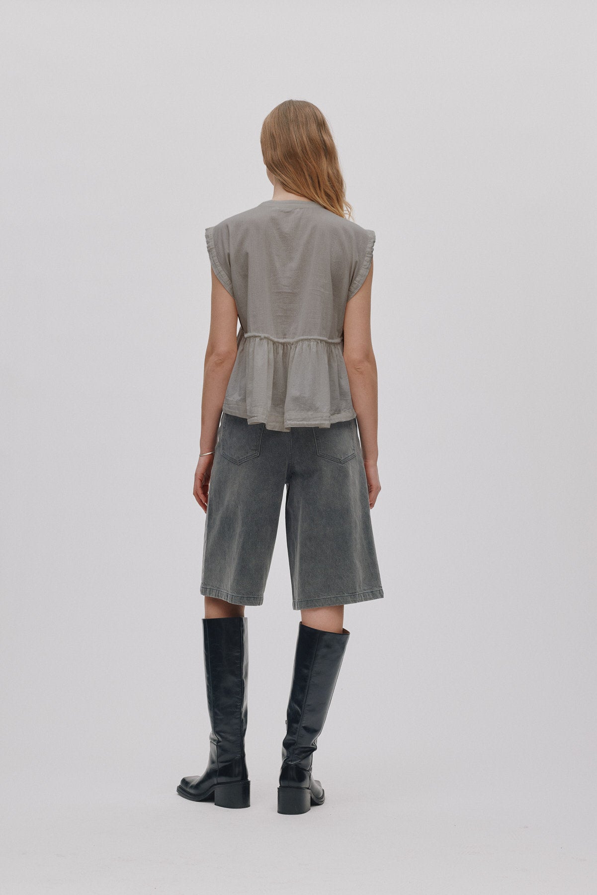 Deona - Cotton blouse I Cement 3 - Rabens Saloner