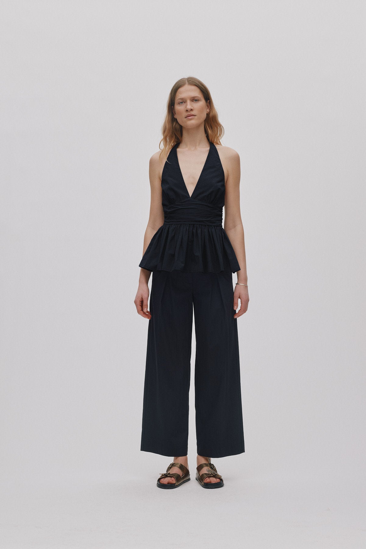Izma - Poplin halter top I Black Black XS 1 - Rabens Saloner