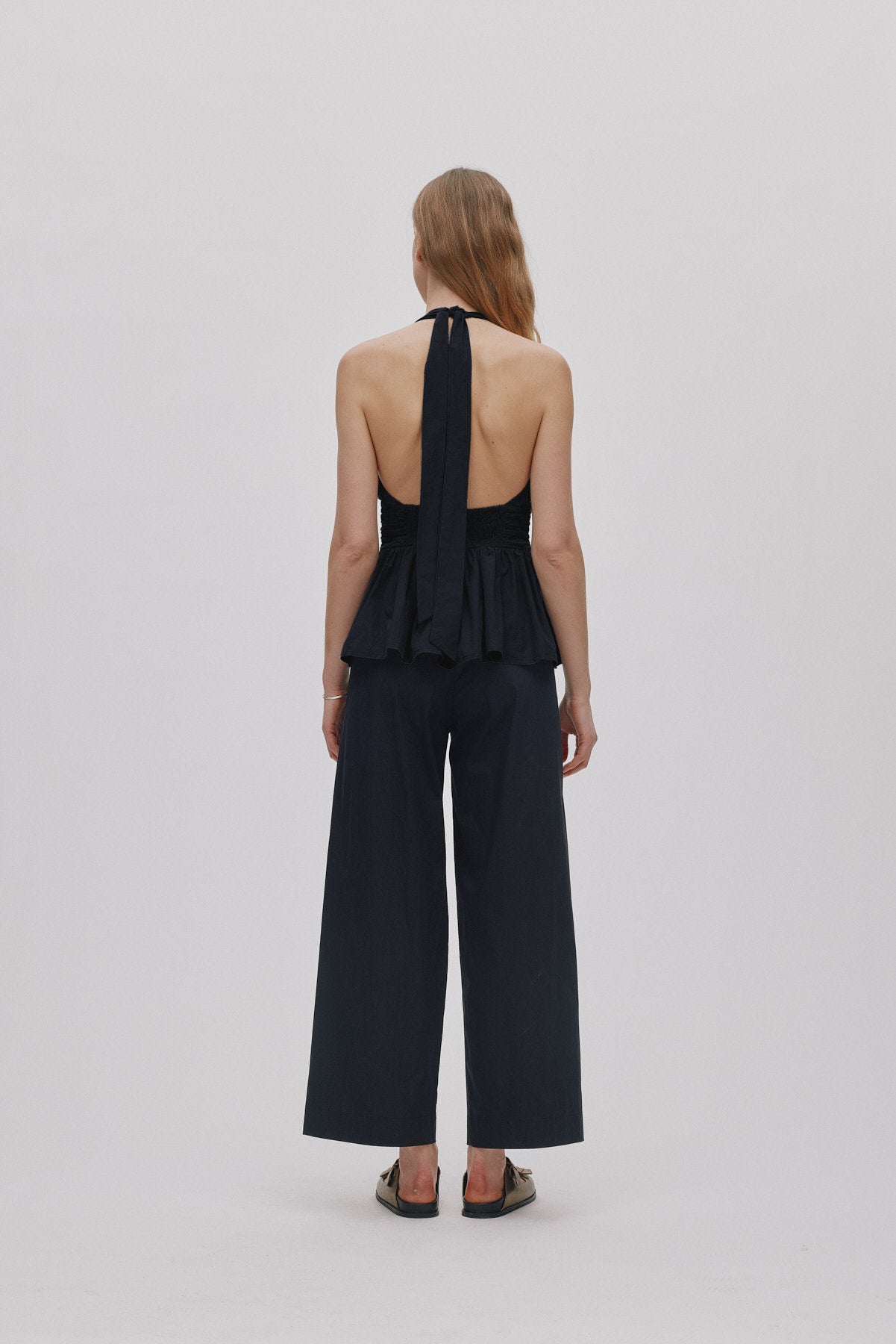 Izma - Poplin halter top I Black 2 - Rabens Saloner