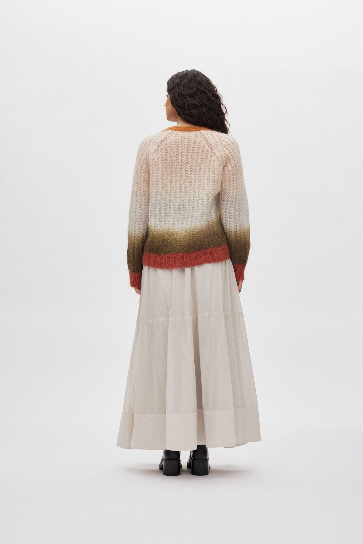 Jasmin - Faded knit boxy sweater I Rust combo 3 - Rabens Saloner