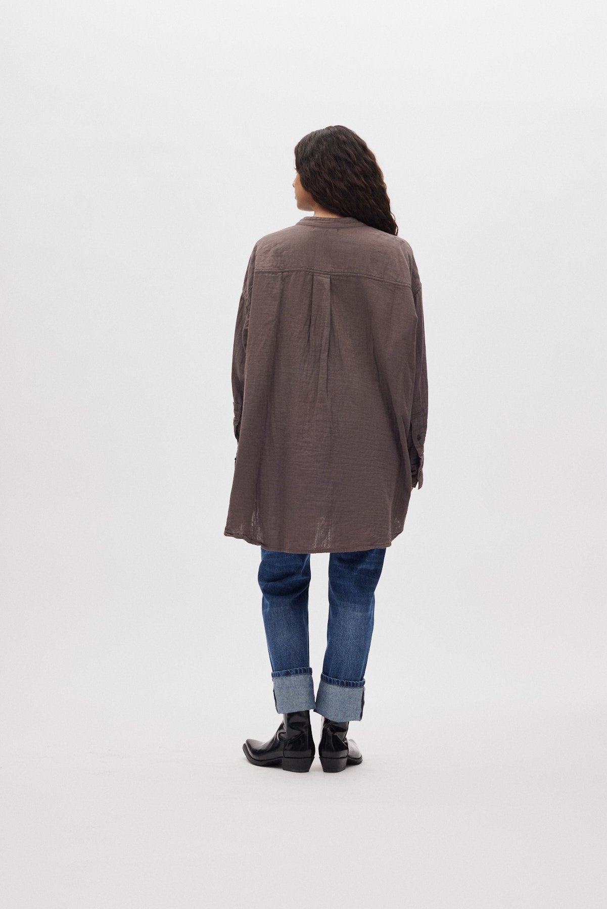 Sonja - Cotton double oversized shirt I Brown 6 - Rabens Saloner