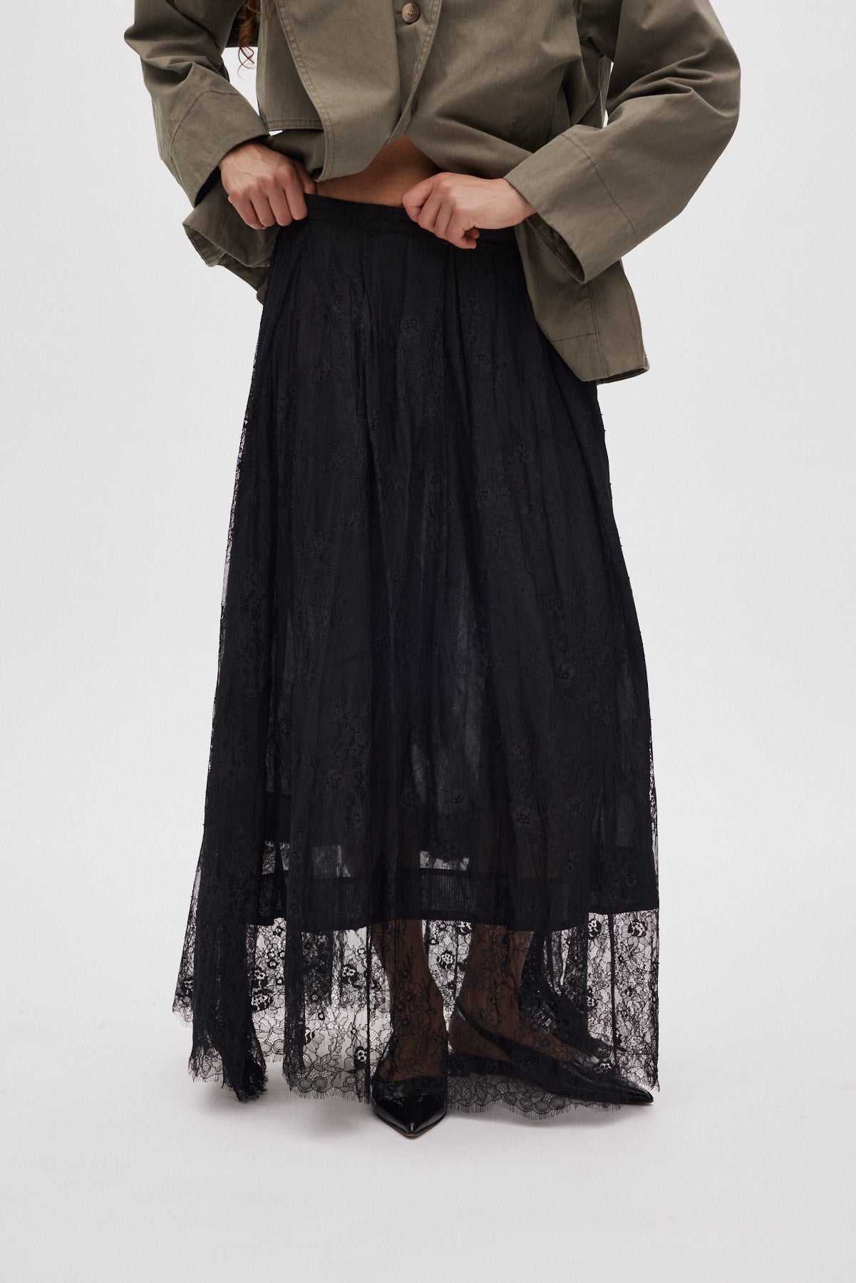 Monette - Laced multi layer skirt I Black 2 - Rabens Saloner