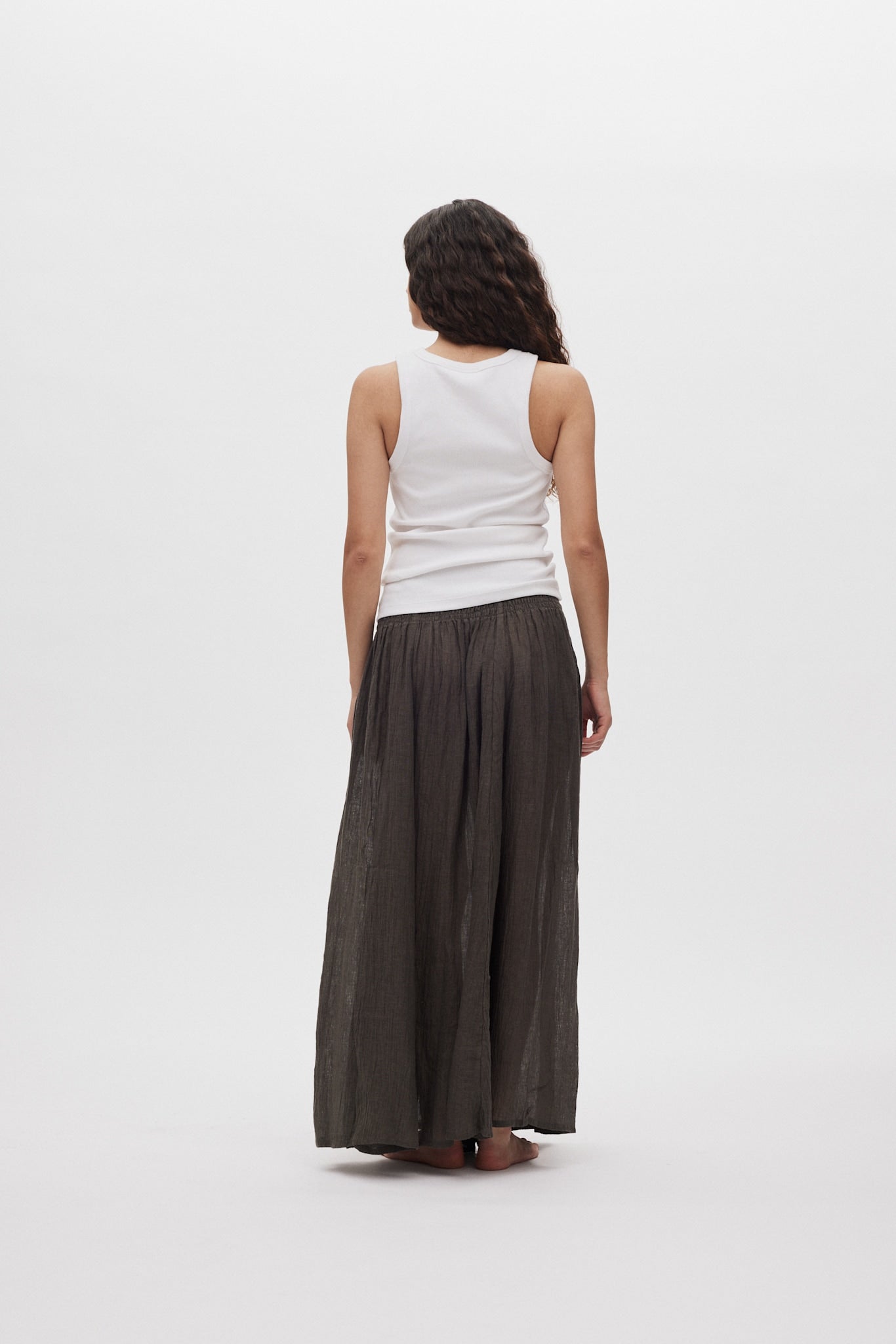 Jumana - Crinkled flared skirt I Faded black 10 - Rabens Saloner