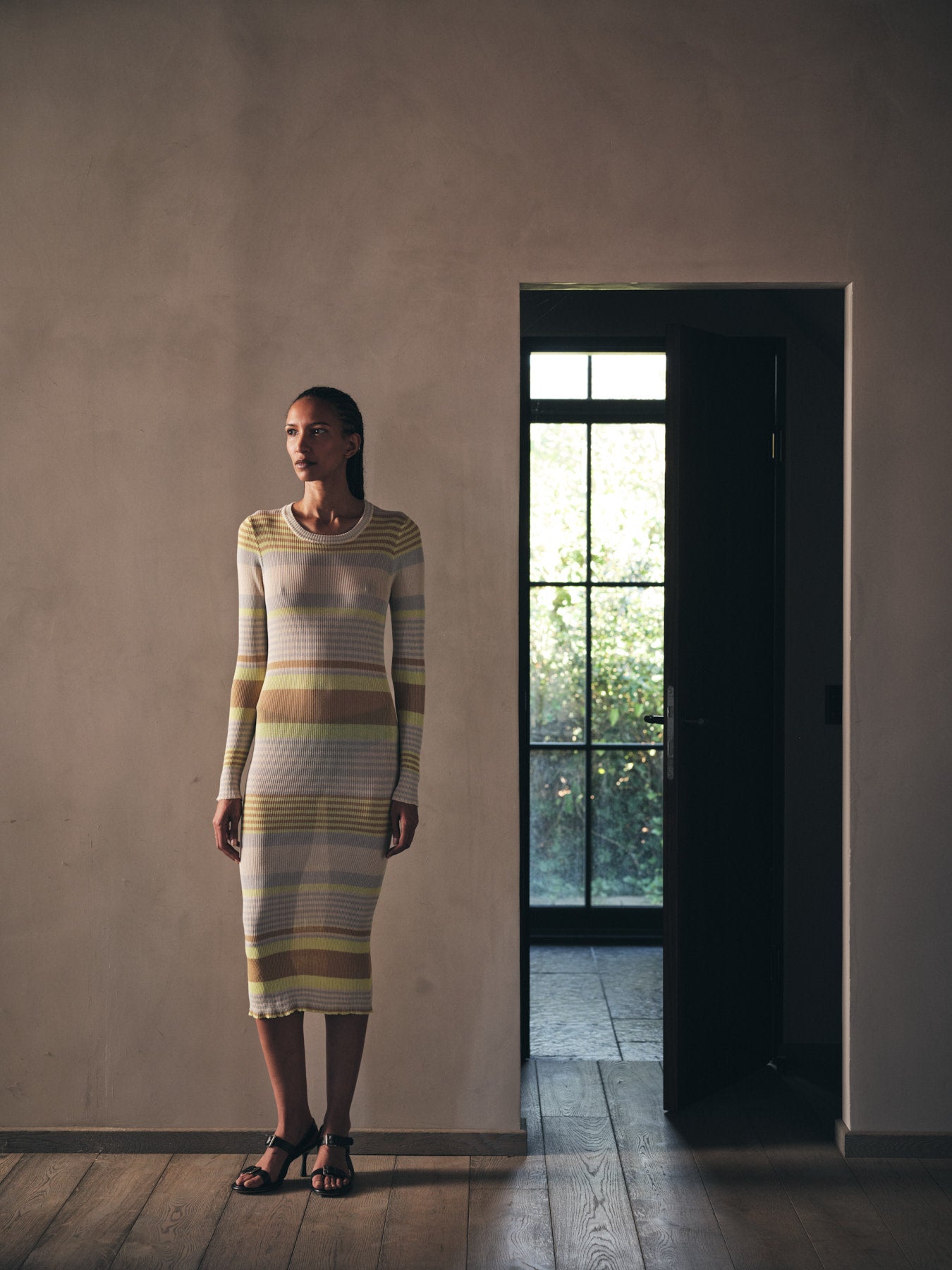 Inua - Ribbed stripes knit dress I Soft lime stripe 7 - Rabens Saloner