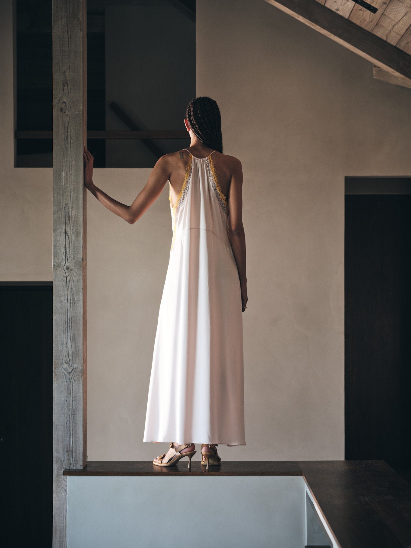 Chefira - Contrast lace camisole dress I Light rose 9 - Rabens Saloner