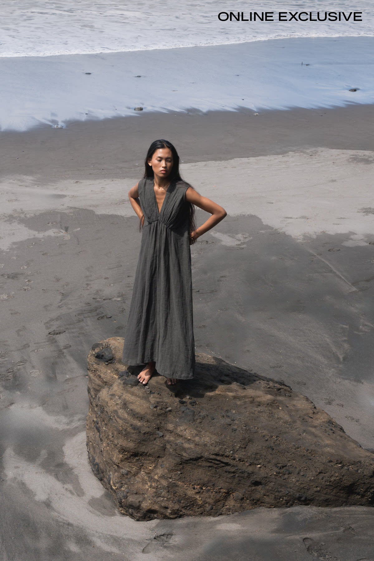 Kimber - Crinkled dress I Faded black Faded black XS 1 - Rabens Saloner