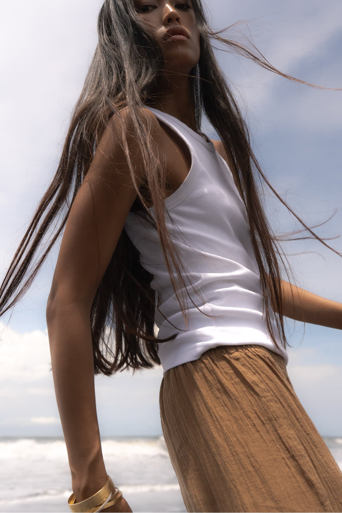 Nelle - Rib jersey tank I White 6 - Rabens Saloner