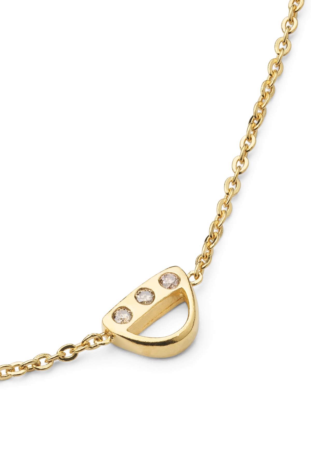 Diamond letter necklace - Rabens Momento I Gold w/ Champagne diamond Gold w/ Champagne diamond D 13 - Rabens Saloner