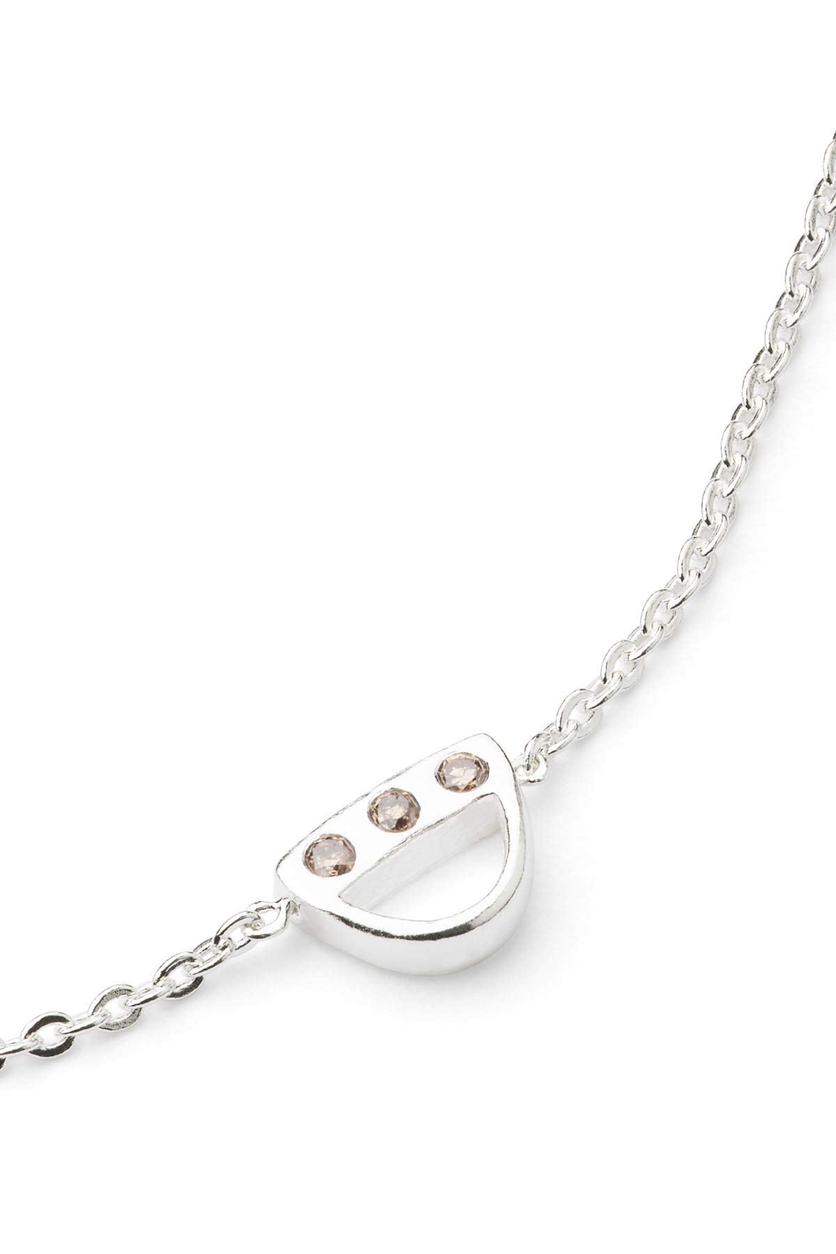 Diamond letter necklace - Rabens Momento I Silver w/ Champagne diamond Silver w/ Champagne diamond D 14 - Rabens Saloner
