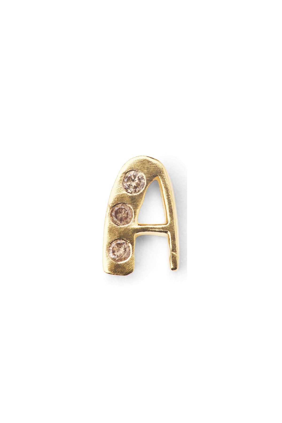Diamond letter ear stud - Rabens Momento I Gold w/ Champagne diamond Gold w/ Champagne diamond A 7 - Rabens Saloner