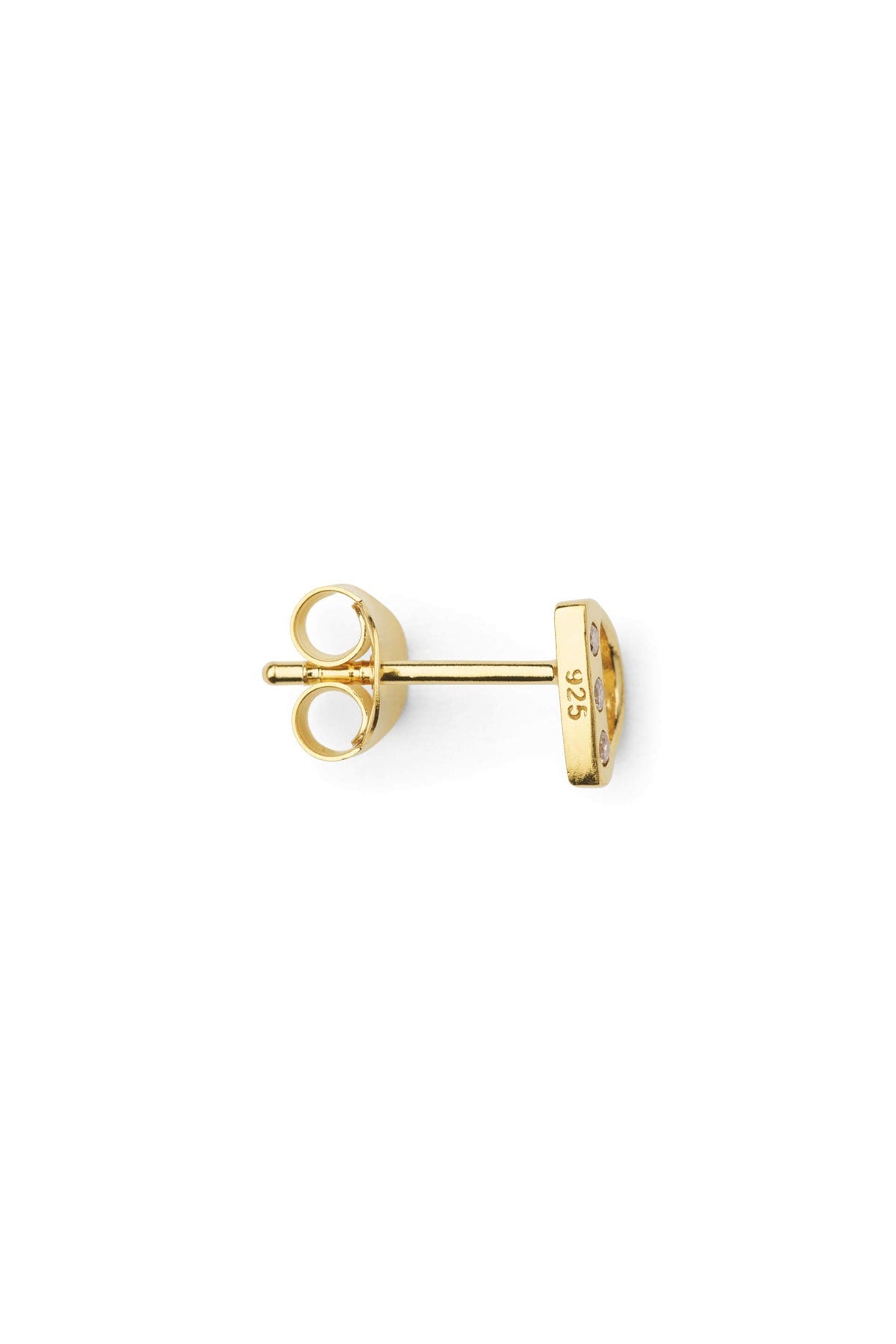 Diamond letter ear stud - Rabens Momento I Gold w/ Champagne diamond 14 - Rabens Saloner