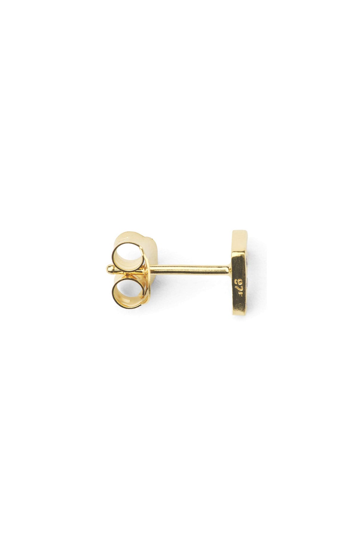 Diamond letter ear stud - Rabens Momento I Gold w/ Champagne diamond 18 - Rabens Saloner
