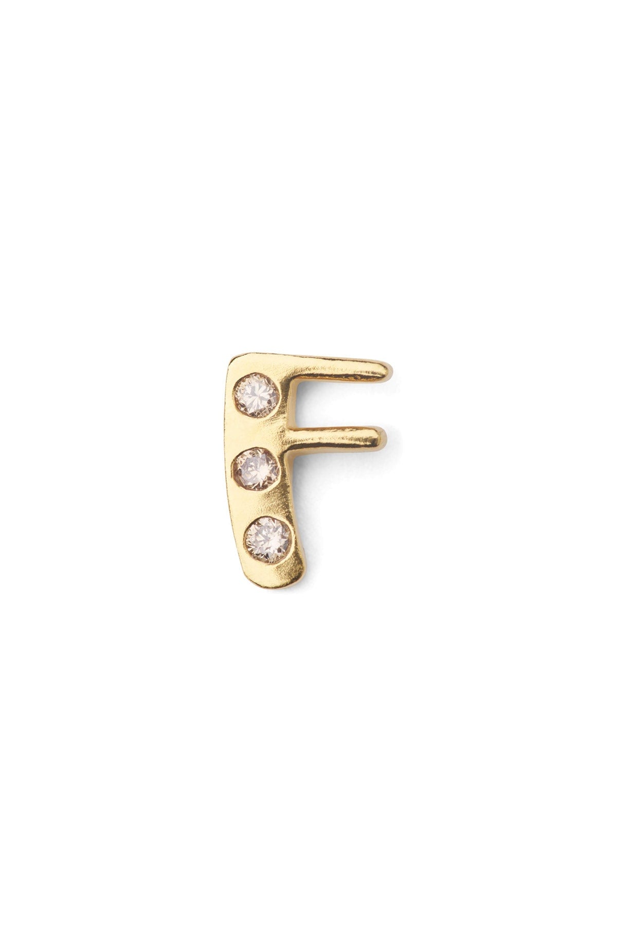 Diamond letter ear stud - Rabens Momento I Gold w/ Champagne diamond Gold w/ Champagne diamond F 17 - Rabens Saloner