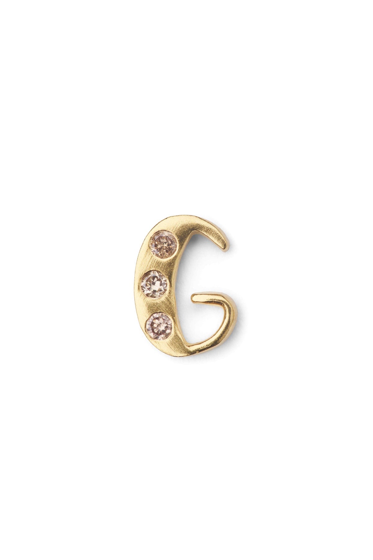 Diamond letter ear stud - Rabens Momento I Gold w/ Champagne diamond Gold w/ Champagne diamond G 19 - Rabens Saloner