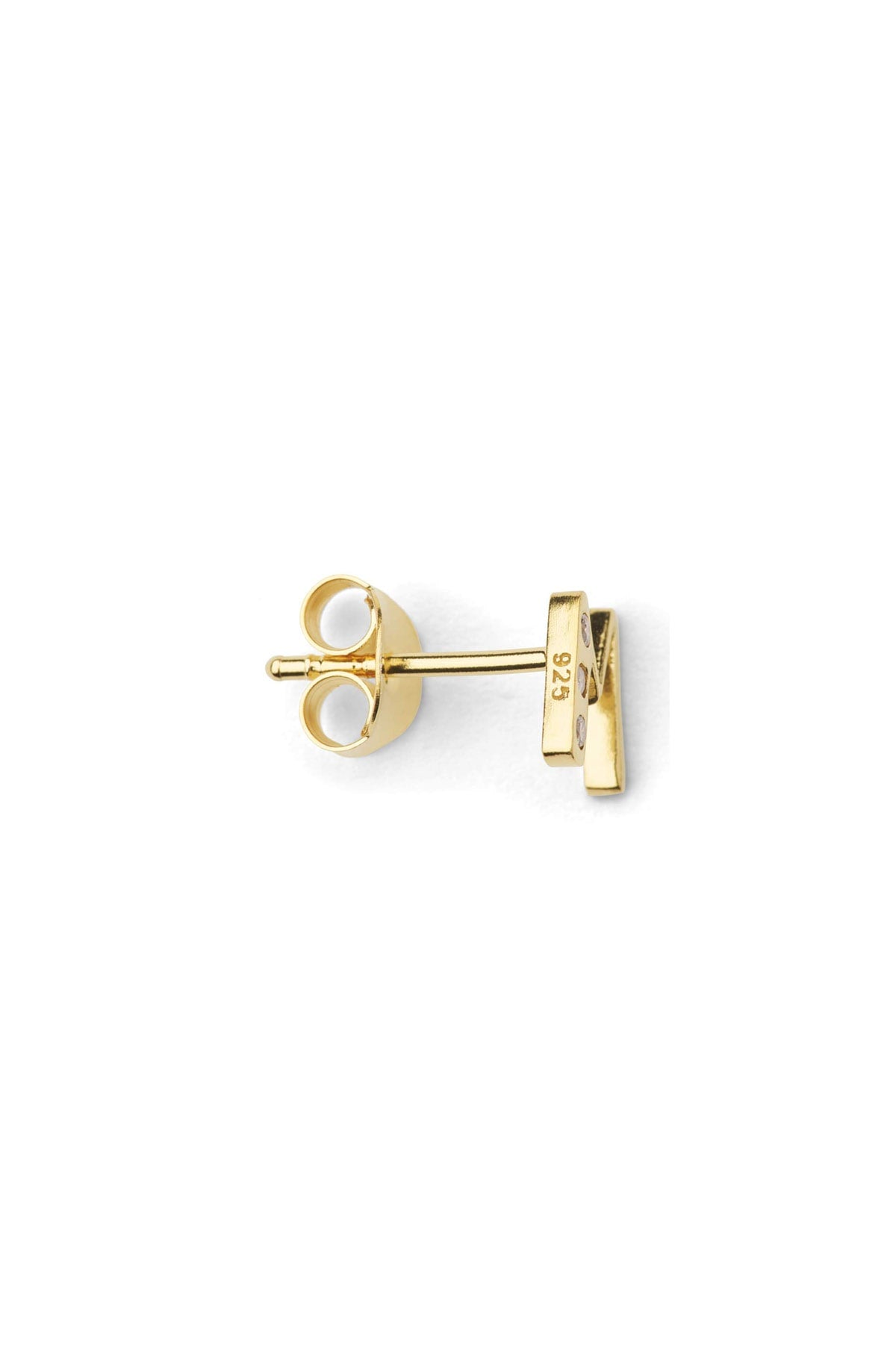 Diamond letter ear stud - Rabens Momento I Gold w/ Champagne diamond 4 - Rabens Saloner