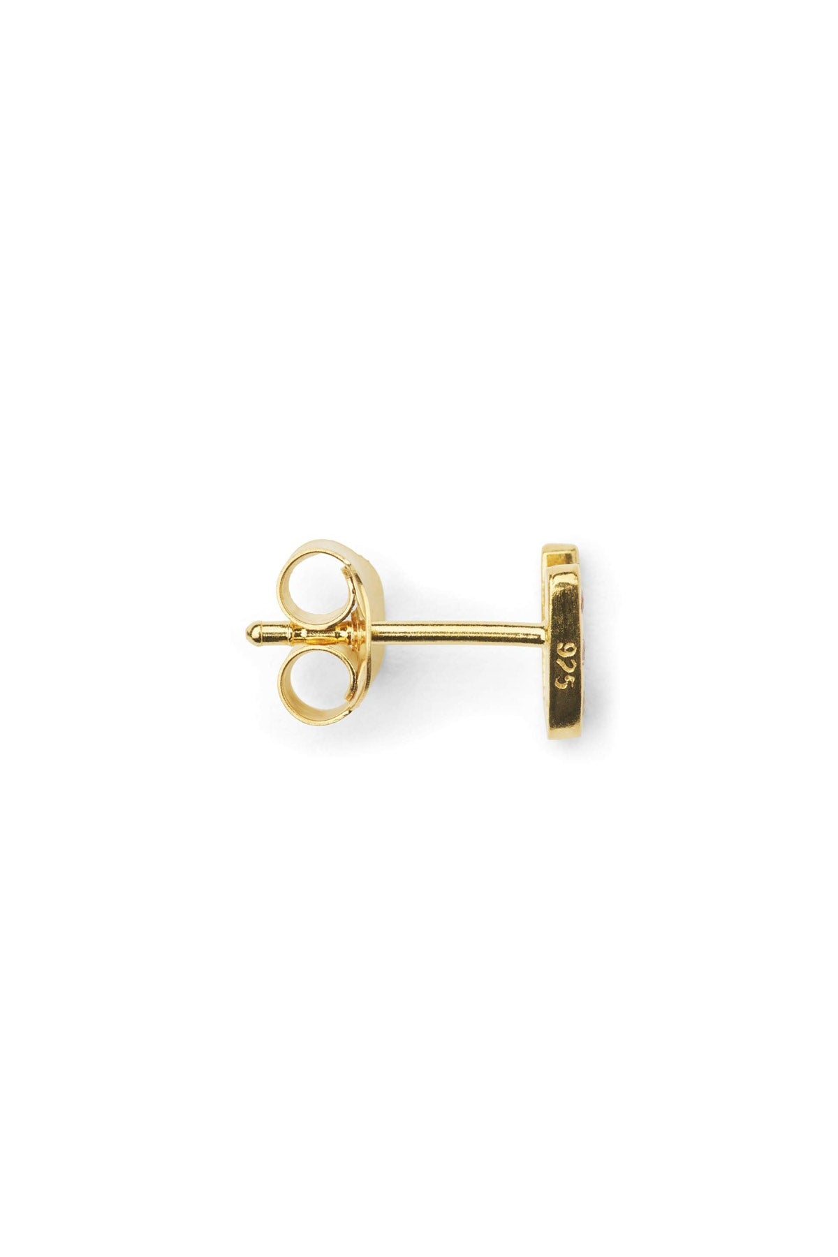 Diamond letter ear stud - Rabens Momento I Gold w/ Champagne diamond