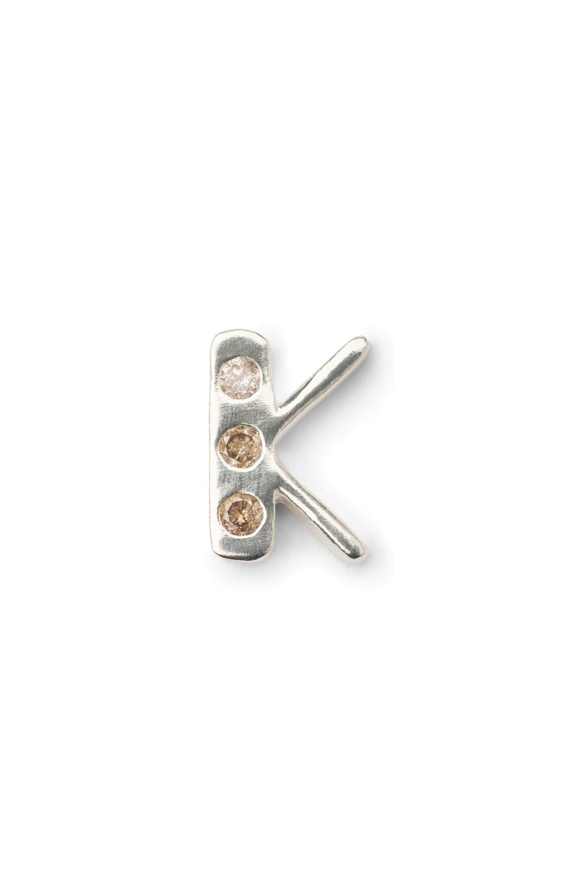 Diamond letter ear stud - Rabens Momento I Silver w/ Champagne diamond Silver w/ Champagne diamond K 25 - Rabens Saloner