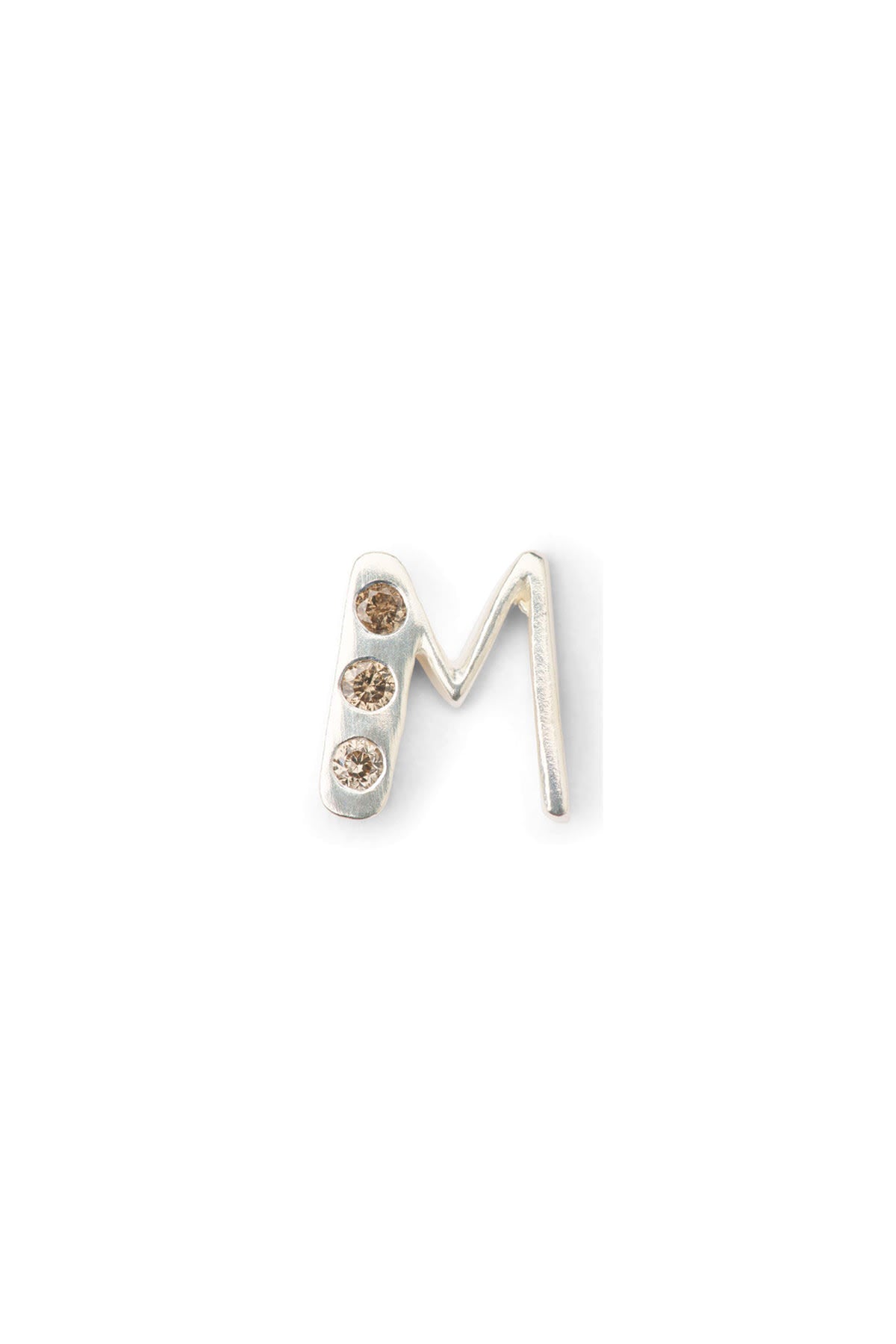 Diamond letter ear stud - Rabens Momento I Silver w/ Champagne diamond Silver w/ Champagne diamond M 3 - Rabens Saloner