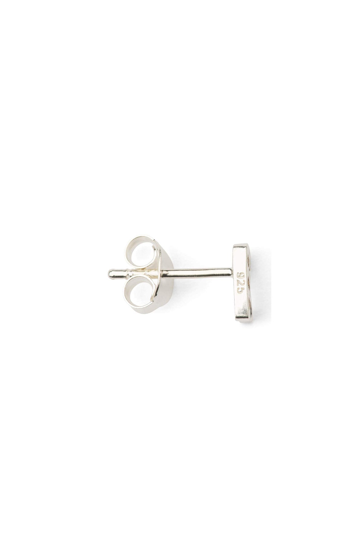 Diamond letter ear stud - Rabens Momento I Silver w/ Champagne diamond