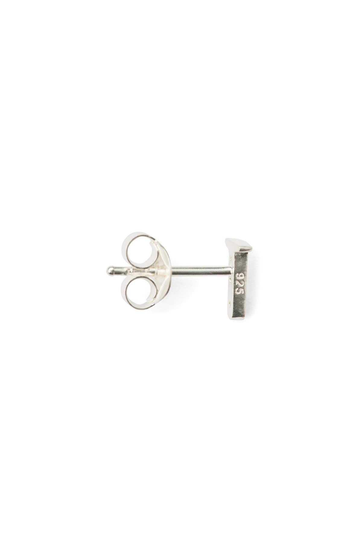 Diamond letter ear stud - Rabens Momento I Silver w/ Champagne diamond
