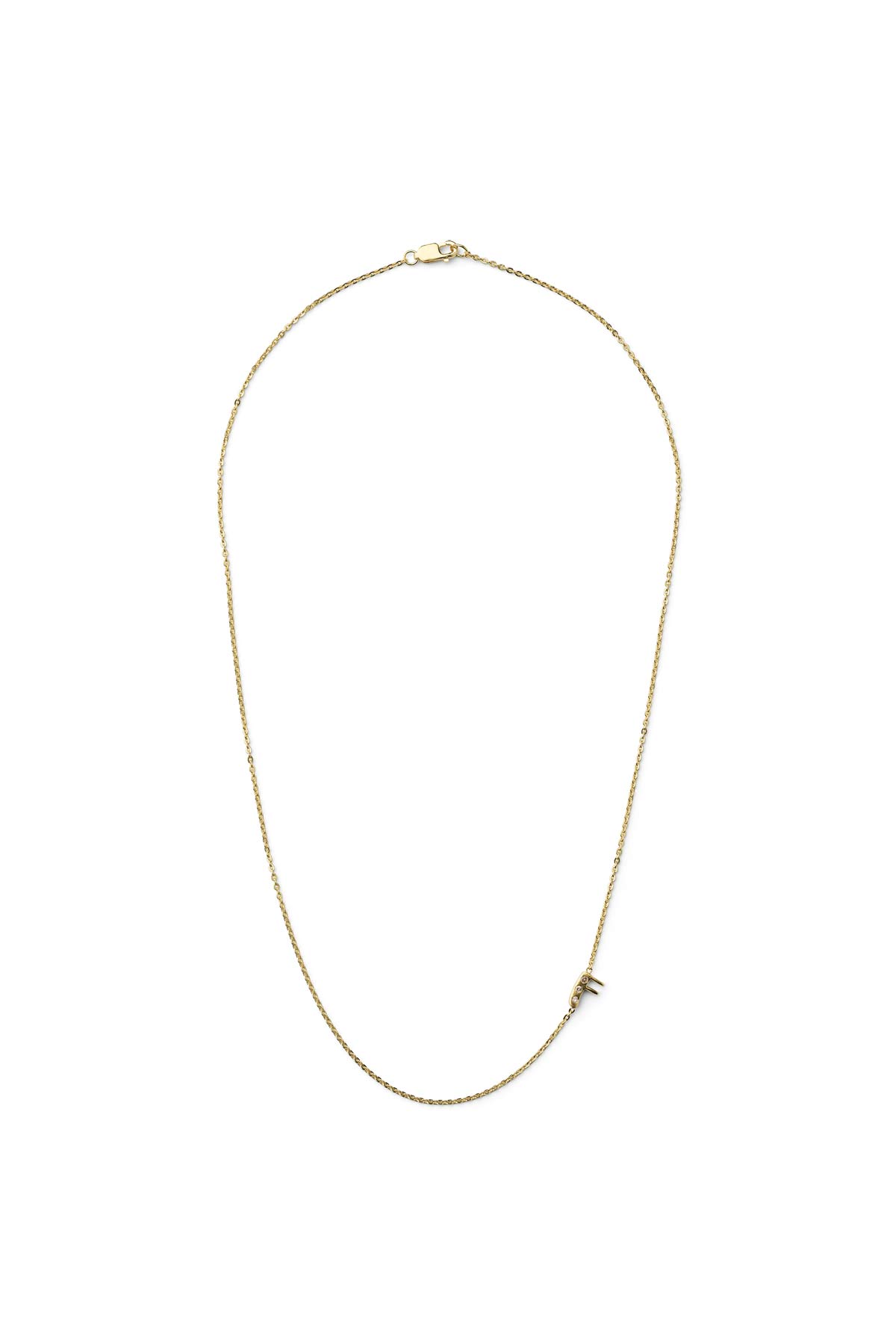 Diamond letter necklace - Rabens Momento I Gold w/ Champagne diamond 18 - Rabens Saloner