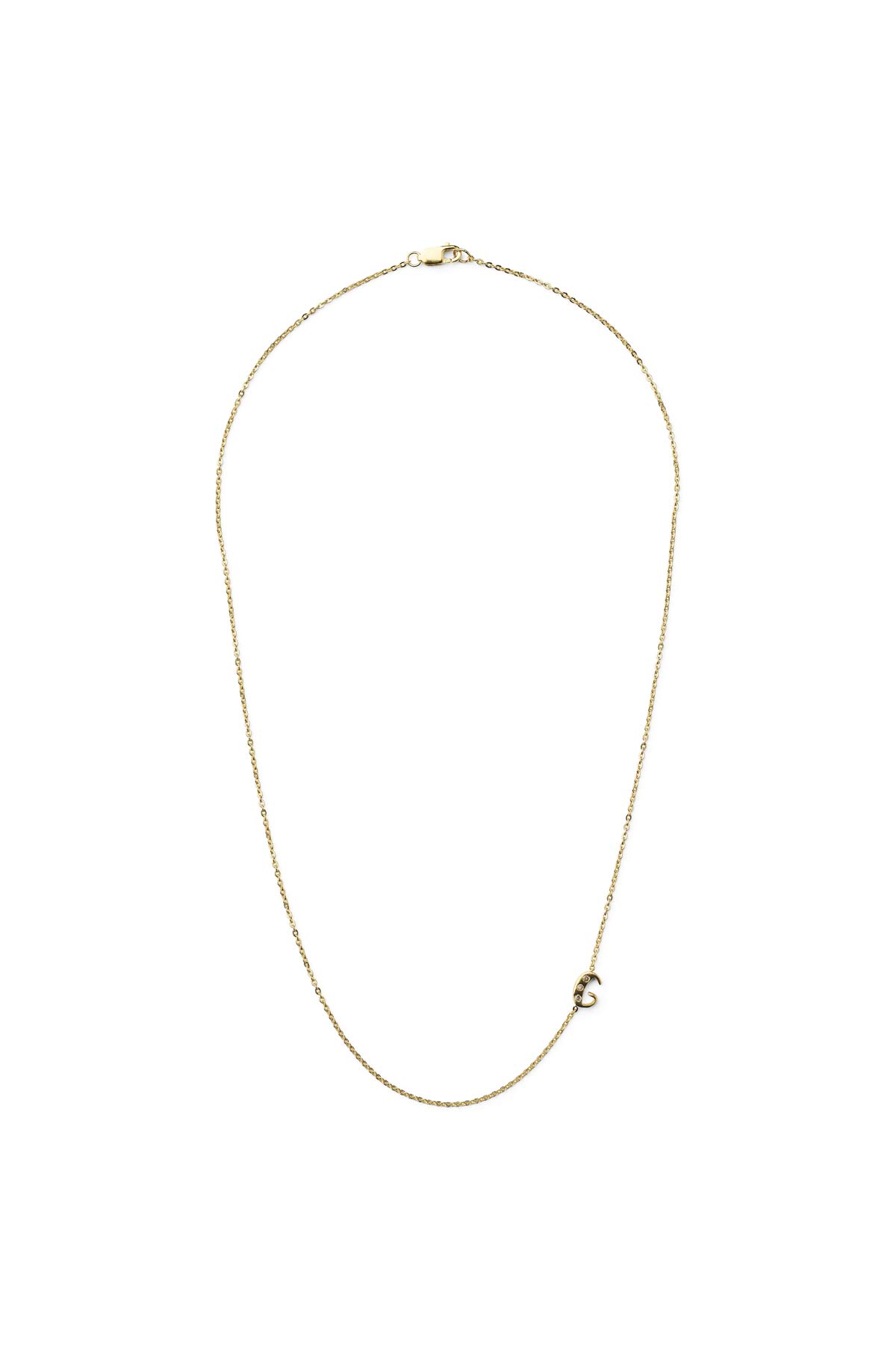 Diamond letter necklace - Rabens Momento I Gold w/ Champagne diamond 20 - Rabens Saloner
