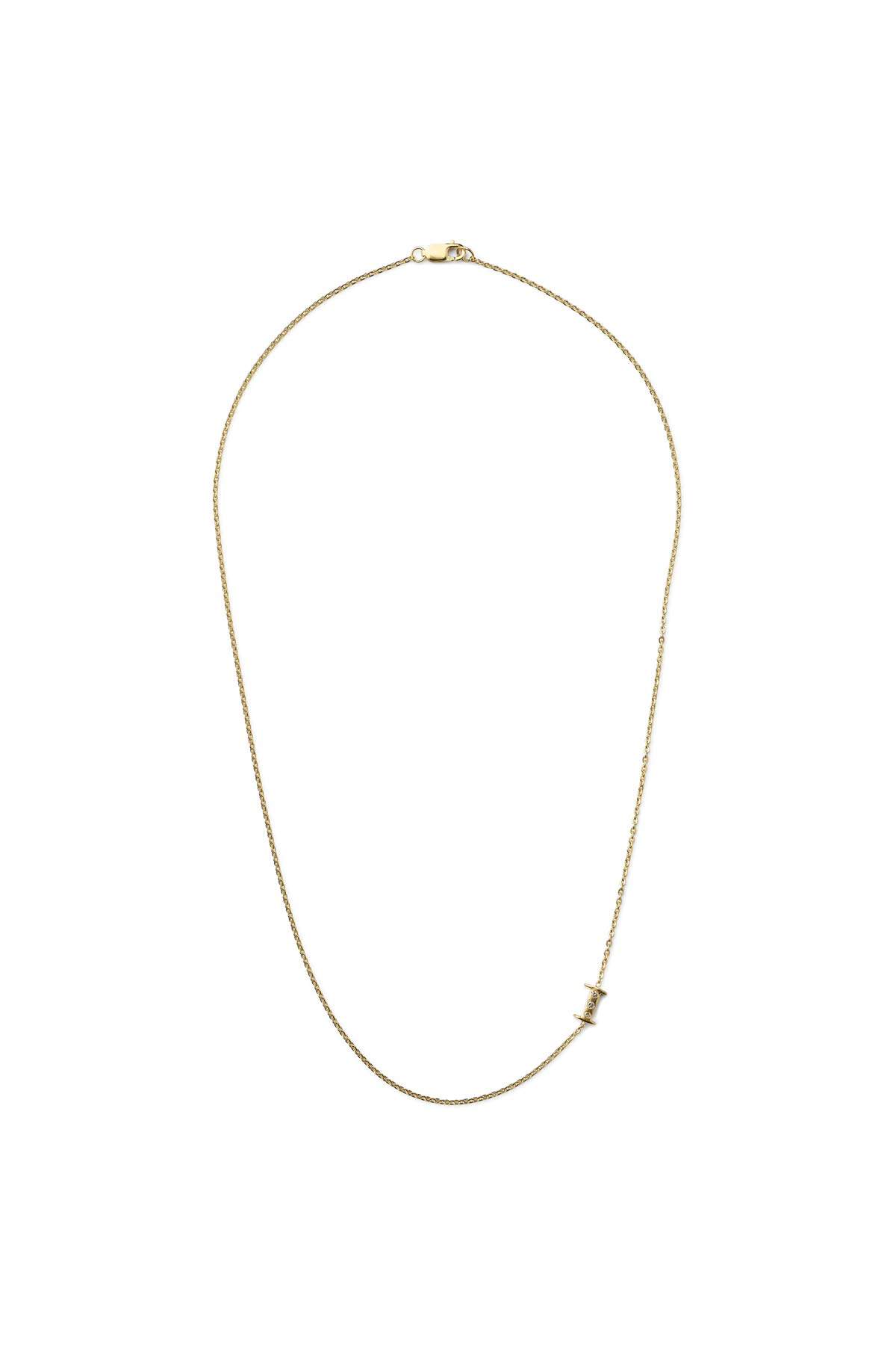 Diamond letter necklace - Rabens Momento I Gold w/ Champagne diamond 24 - Rabens Saloner