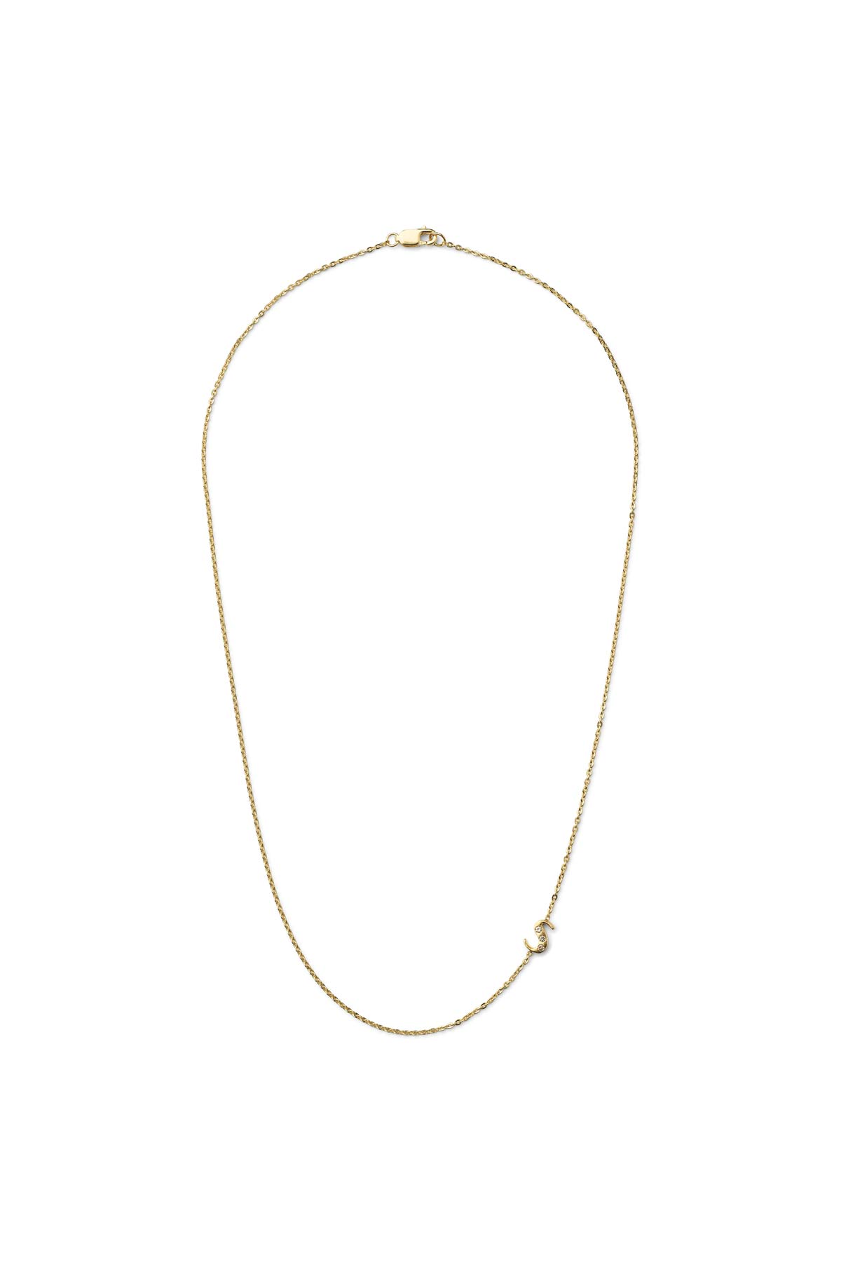 Diamond letter necklace - Rabens Momento I Gold w/ Champagne diamond 2 - Rabens Saloner