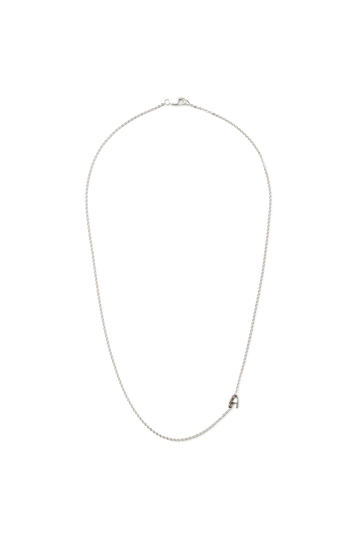 Diamond letter necklace - Rabens Momento I Silver w/ Champagne diamond 9 - Rabens Saloner