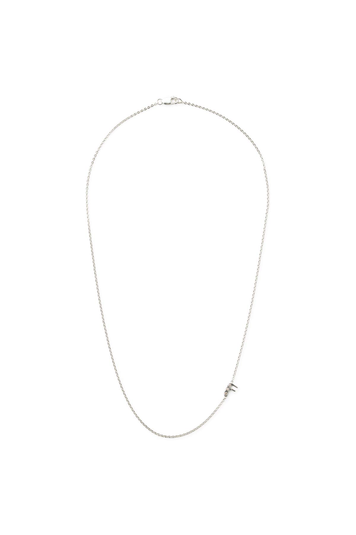 Diamond letter necklace - Rabens Momento I Silver w/ Champagne diamond 19 - Rabens Saloner