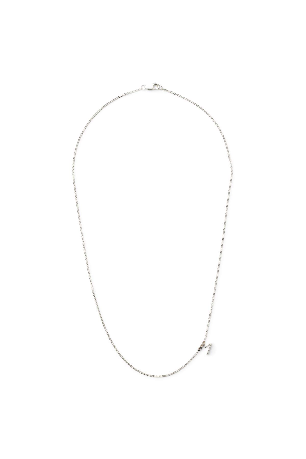 Diamond letter necklace - Rabens Momento I Silver w/ Champagne diamond 5 - Rabens Saloner