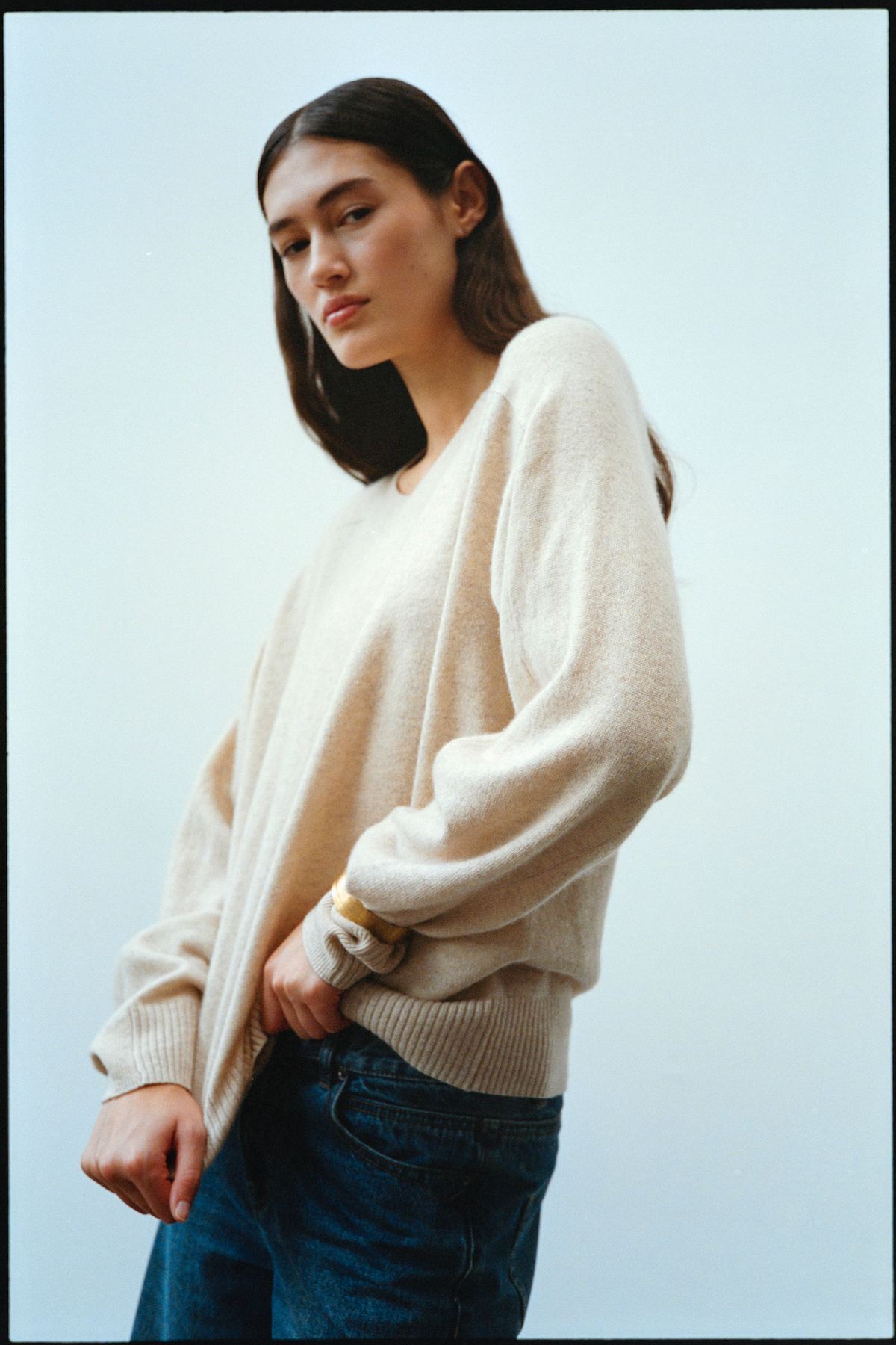 Dalani - Woolcash boxy sweater I Oatmeal melange 3 - Rabens Saloner