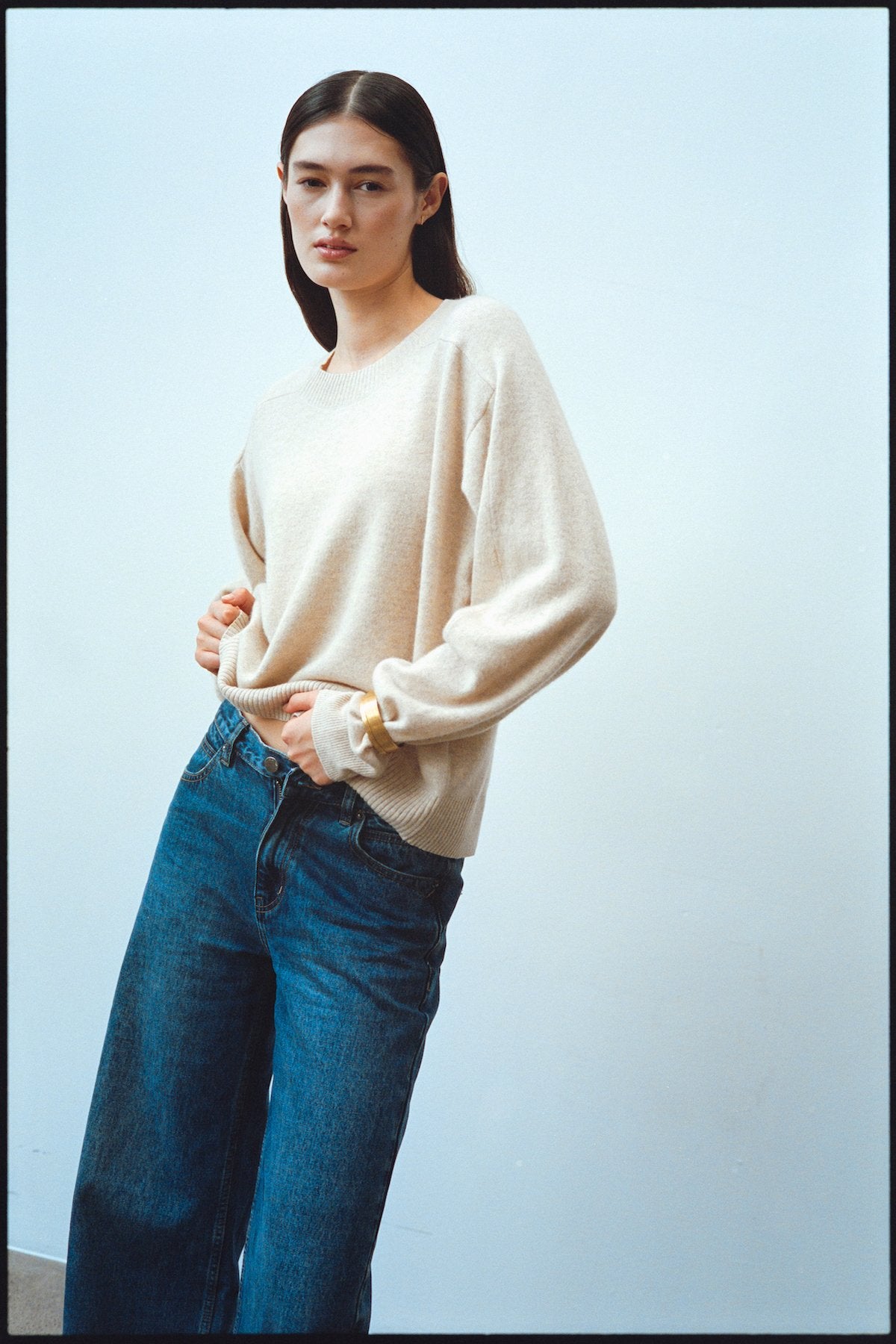 Dalani - Woolcash boxy sweater I Oatmeal melange 4 - Rabens Saloner