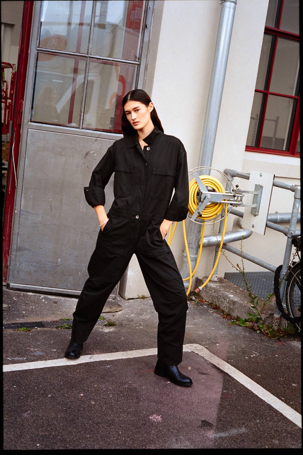 Jozette - Canvas light jumpsuit I Faded black 2 - Rabens Saloner