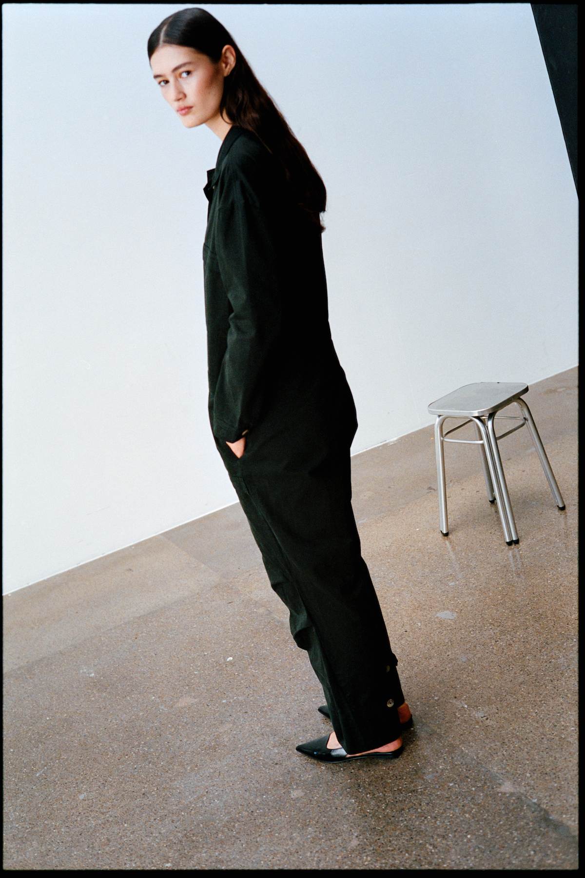 Jozette - Canvas light jumpsuit I Faded black 7 - Rabens Saloner