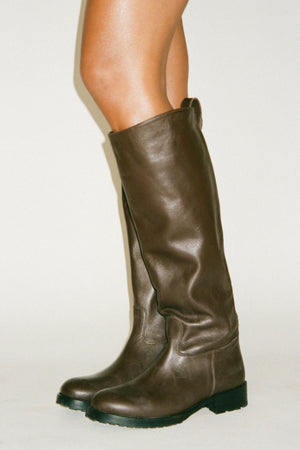 Marit - Leather riding boot I Dark Chocolate Dark Chocolate 36 2 - Rabens Saloner
